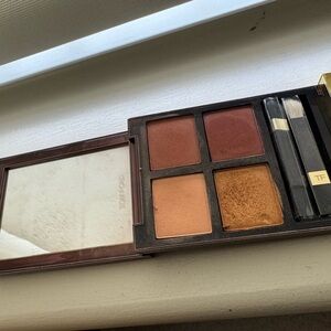 Makeup Palette with Mirror - Brown and Gold Shades